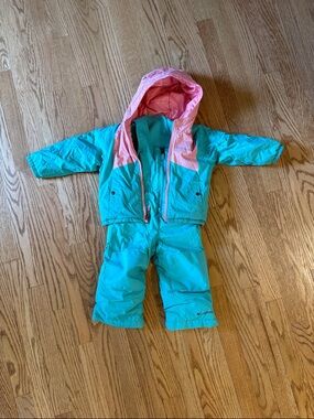Columbia Toddler Two-Piece Snow Suit - Aqua and Pink (2T)